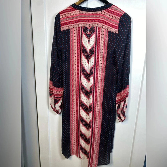 Free People - Printed Voile Peacemaker boho dress long sleeves - high low - sm - Picture 9 of 11